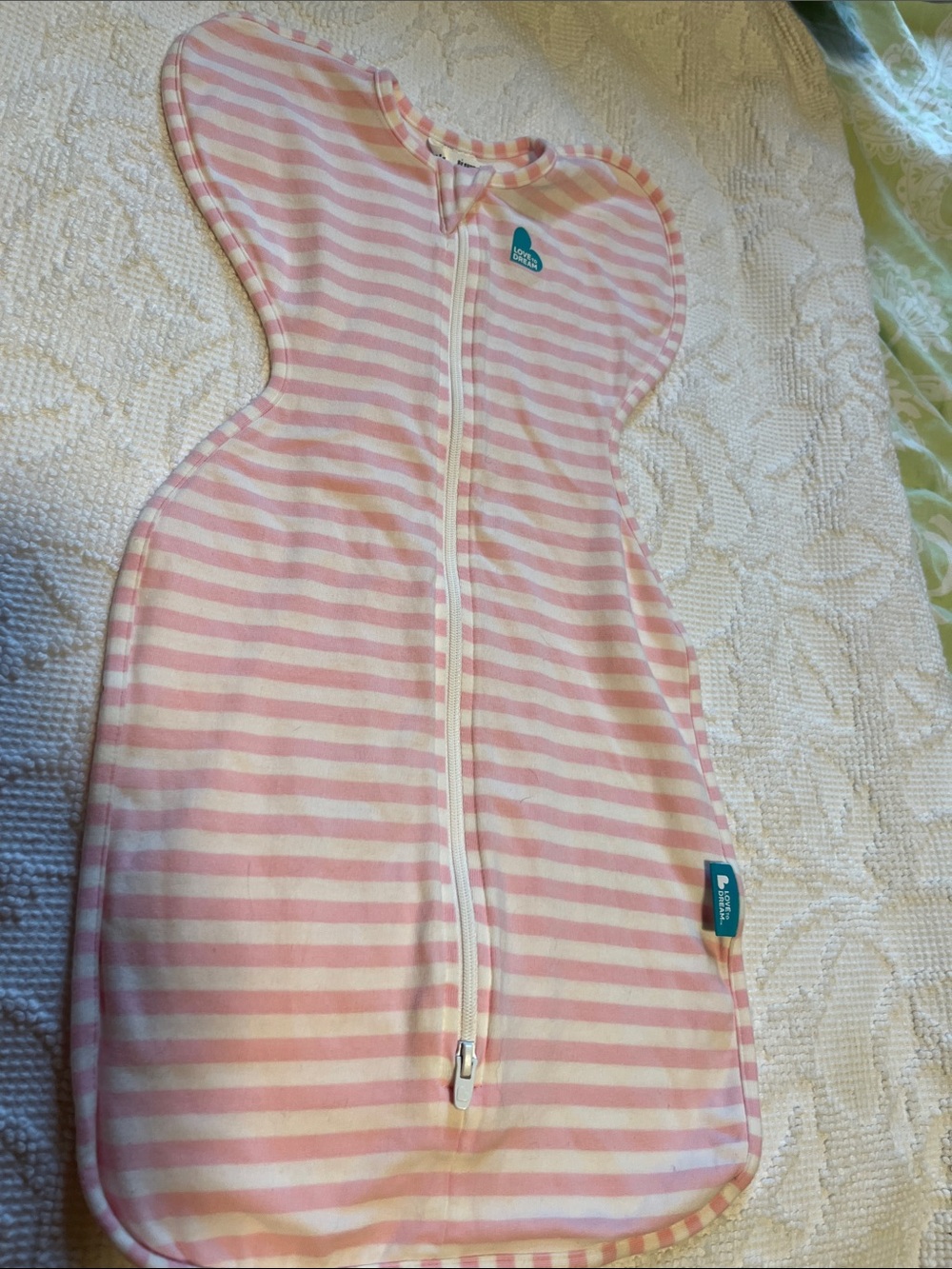 Love to Dream Pink and White Striped Swaddle Sleep Sack